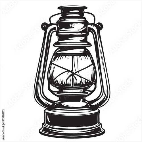 A lantern flat, lamp icon vector silhouette illustration, isolated white background