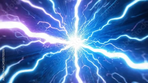 Abstract Energy: A Dynamic Visual of Electric Force and Lightning Bolts