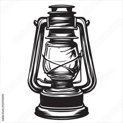 A lantern flat, lamp icon vector silhouette illustration, isolated white background