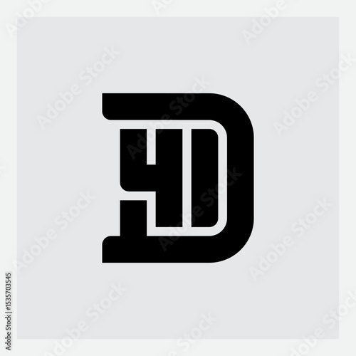 Number 41 and letter D Logo design. Graphic symbol for corporate business identity. D41 - Elegant universal vector sign.