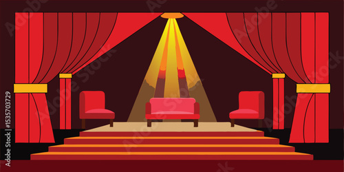 Vibrant theater stage design colorful backdrop for performance or show
