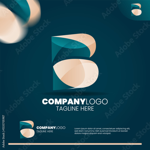 Abstract letter B gradient logo design