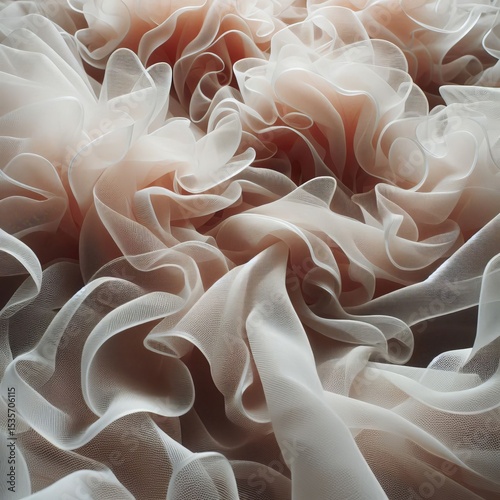 Gathered Organza An Organza fabric with gathered puckered textur