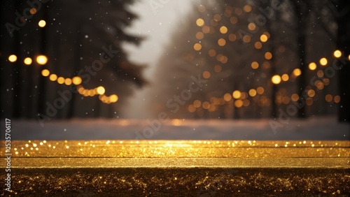 Golden Glitter Snowy Night ...