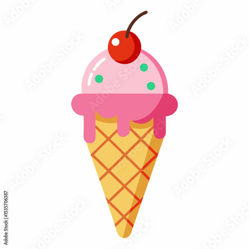ice cream cone cherry