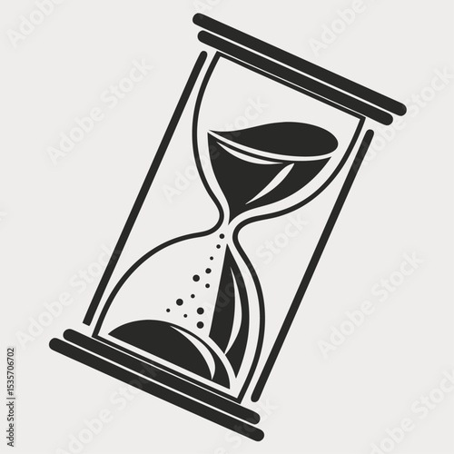 Vector illustration of an antique sandglass icon, symbolizing the passing of time and business deadlines