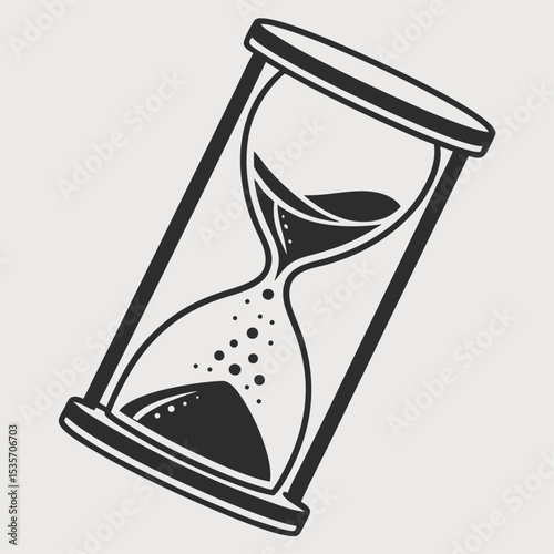 Vector illustration of a sand hourglass, a concept symbol for passing time and business deadlines