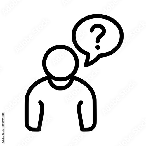 Confused person icon isolated on transparent background for communication design