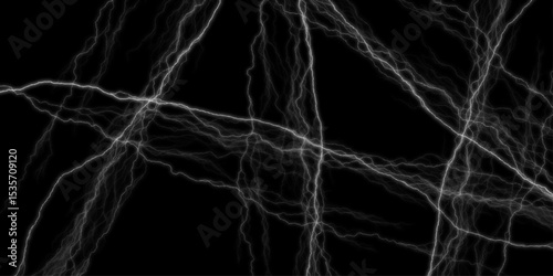 Massive lightning bolt with branches isolated on black background. Black marble natural pattern for background, abstract natural marble black and white for design. Dark textured leather wall. 