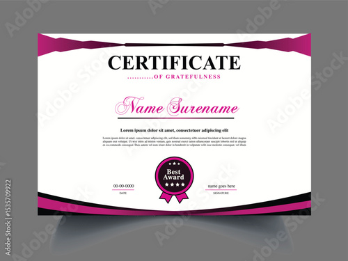 Modern unique certificate design sample