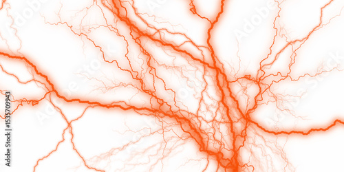 Orange Marble Texture Template Background. Vector orange and black cracked texture style overlay. Glowing wavy lines template Color lightning concept in the dark energy magic abstract background.