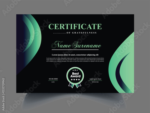 Modern unique certificate design sample