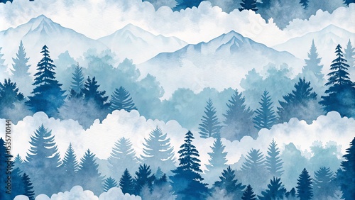 Misty Mountain Forest Water...