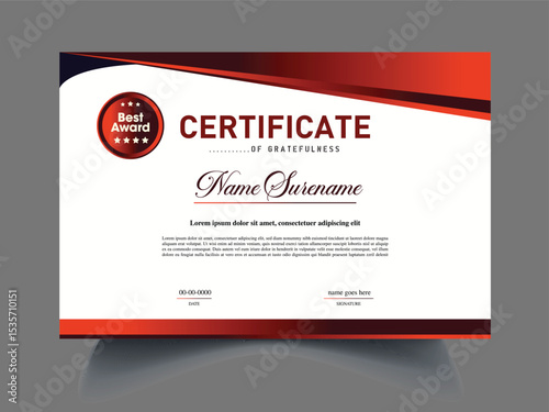 Modern unique certificate design sample
