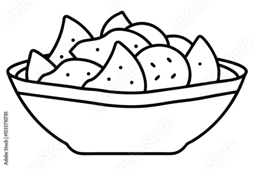 mexican snack nachos outline coloring book page line art drawing