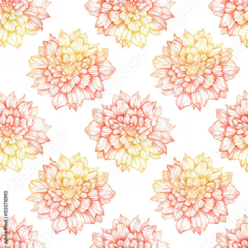 Vibrant watercolor floral pattern in soft hues for artistic designs