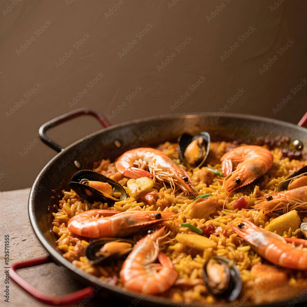 paella in a pan paella in a pan