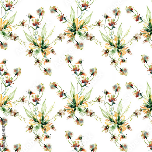 Vibrant watercolor floral seamless pattern for creative projects