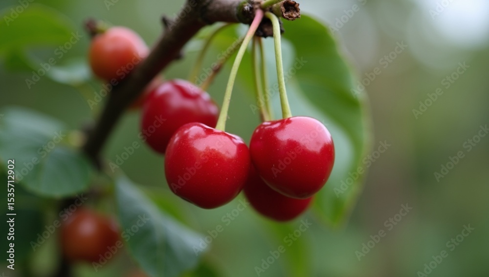 red cherries on a tree red cherries on a tree