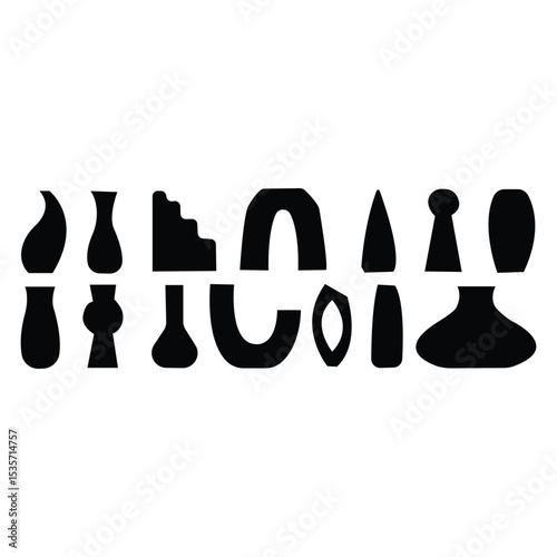 Vector collectoin ceramic boho vases