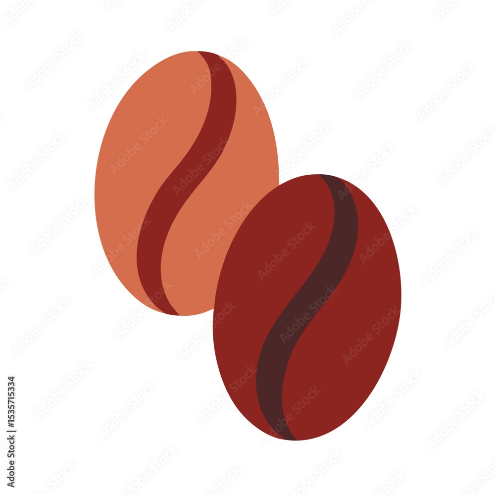 Obraz premium Coffee Bean – Bold Color Vector Caffeine Icon