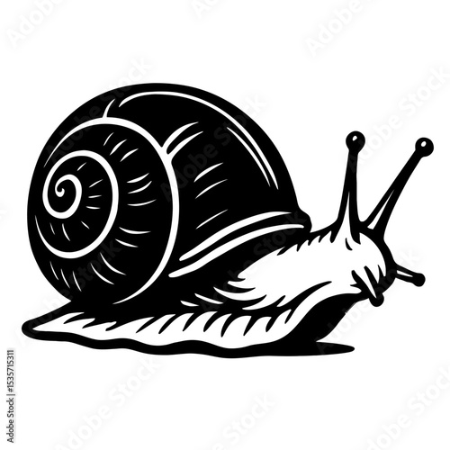 Snail with Shell Slow Animal Vector Icon - Nature and Patience Symbol