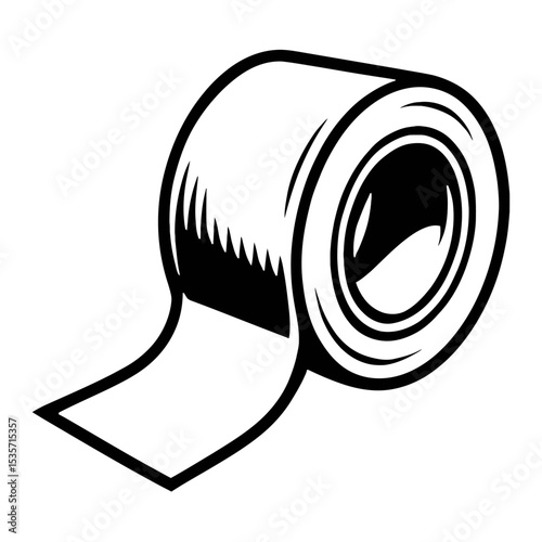 Duct Tape Roll Adhesive Vector Icon - Repair and Crafting Supply