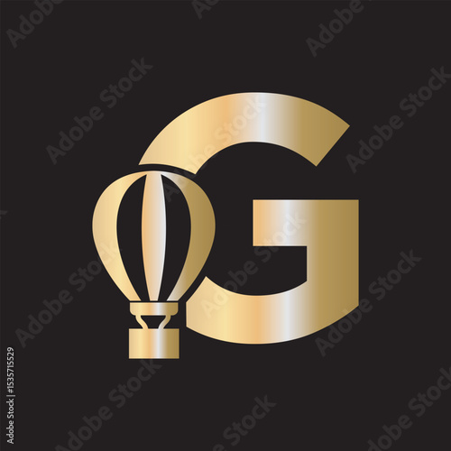 Parachute Logo combine with letter G vector template