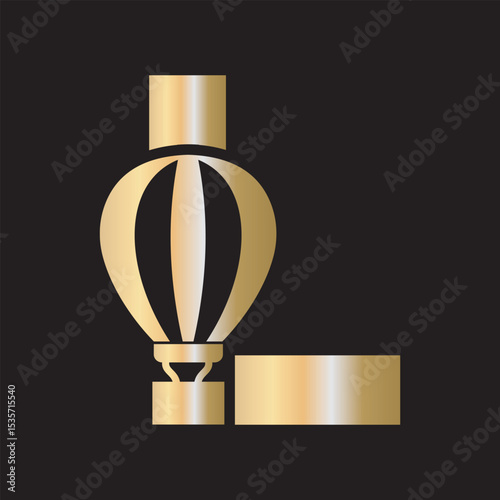 Parachute Logo combine with letter L vector template