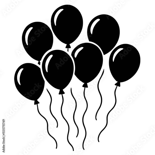 Bunch of Balloons Icon - Perfect for Celebrations, Parties, Birthdays, and Festive Events.