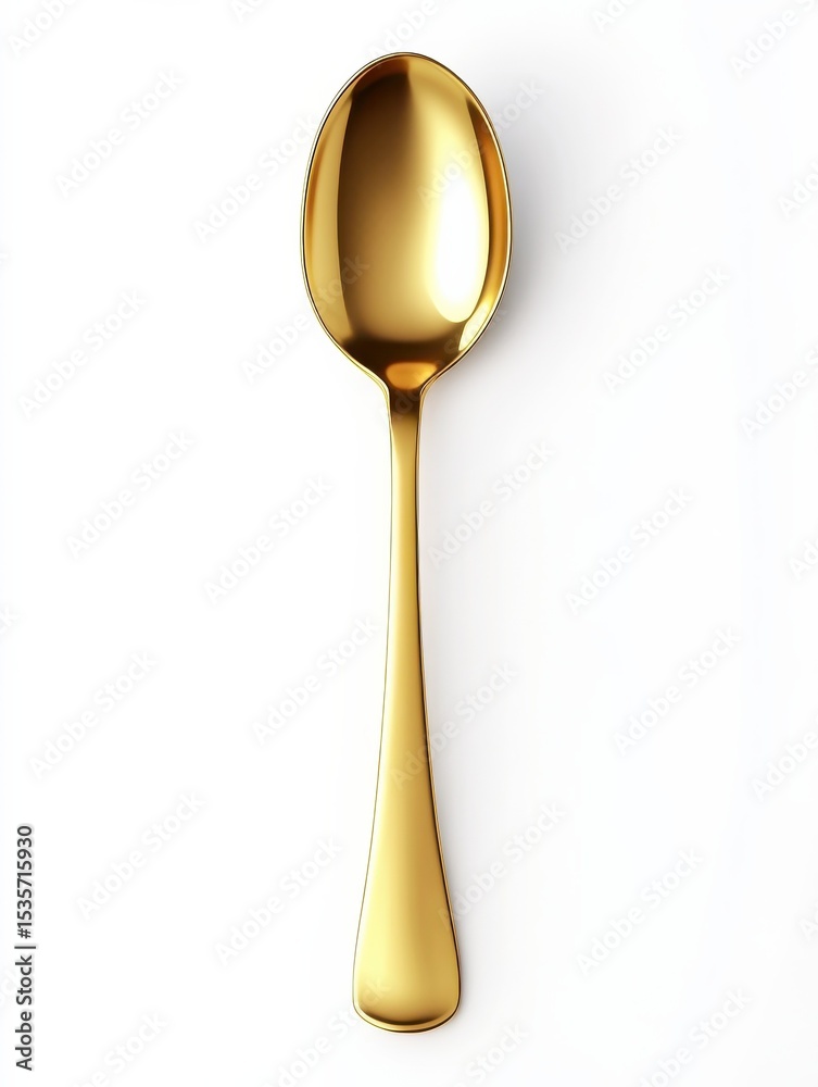 Golden spoon isolated on white background Golden spoon isolated on white background