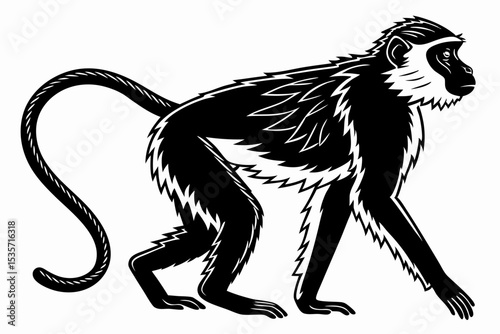 monkey sihouette black vector