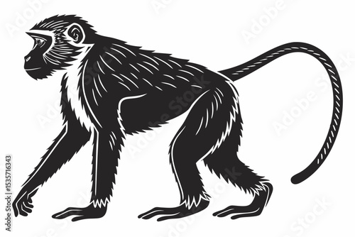monkey sihouette black vector