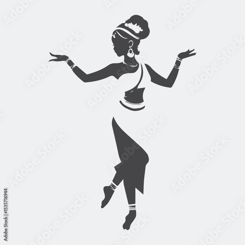 vector illustration of a dancing girl
