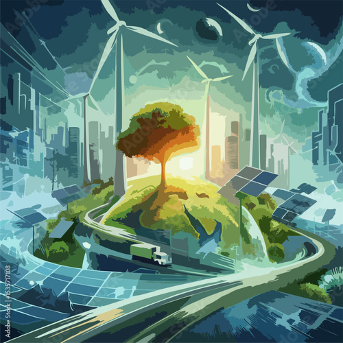 Solar and Wind Power Icons – Green Energy Pack