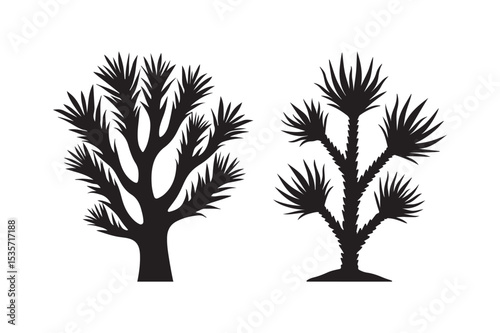 Joshua Tree Silhouette Vector Desert Plant Icon Graphic Art
