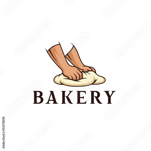 Bakery Logo, Hands Kneading Dough