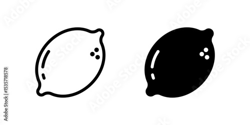 Icons featuring both whole and sliced lemons, versatile for representing fresh citrus, cooking, and healthy drinks.