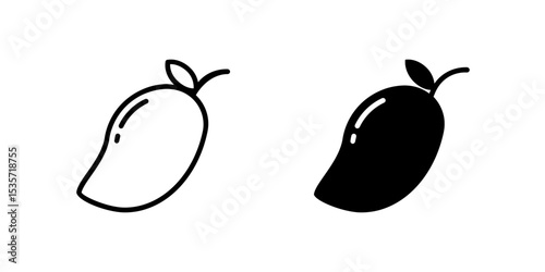 Mango icons, ideal for tropical fruits, smoothies, healthy eating, and exotic food branding.