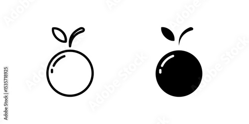 Orange icons, perfect for citrus fruits, fresh juices, healthy snacks, and vibrant food illustrations.