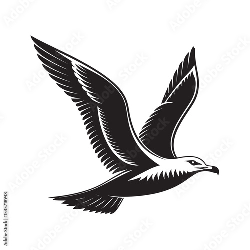 seagull vector silhouette clip art logo design illustration