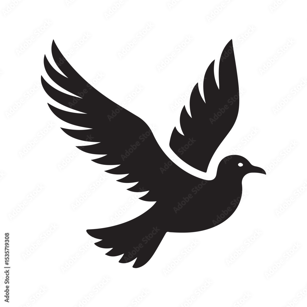 Obraz premium seagull vector silhouette clip art logo design illustration