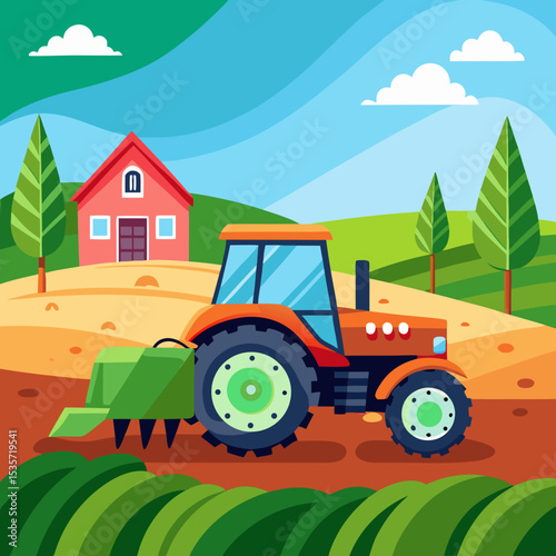 tractor on a farm