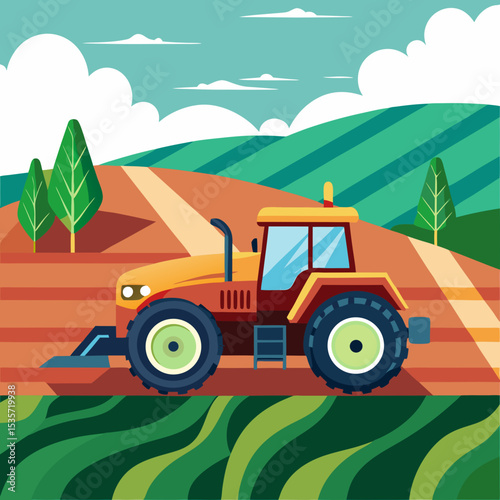 tractor on the road