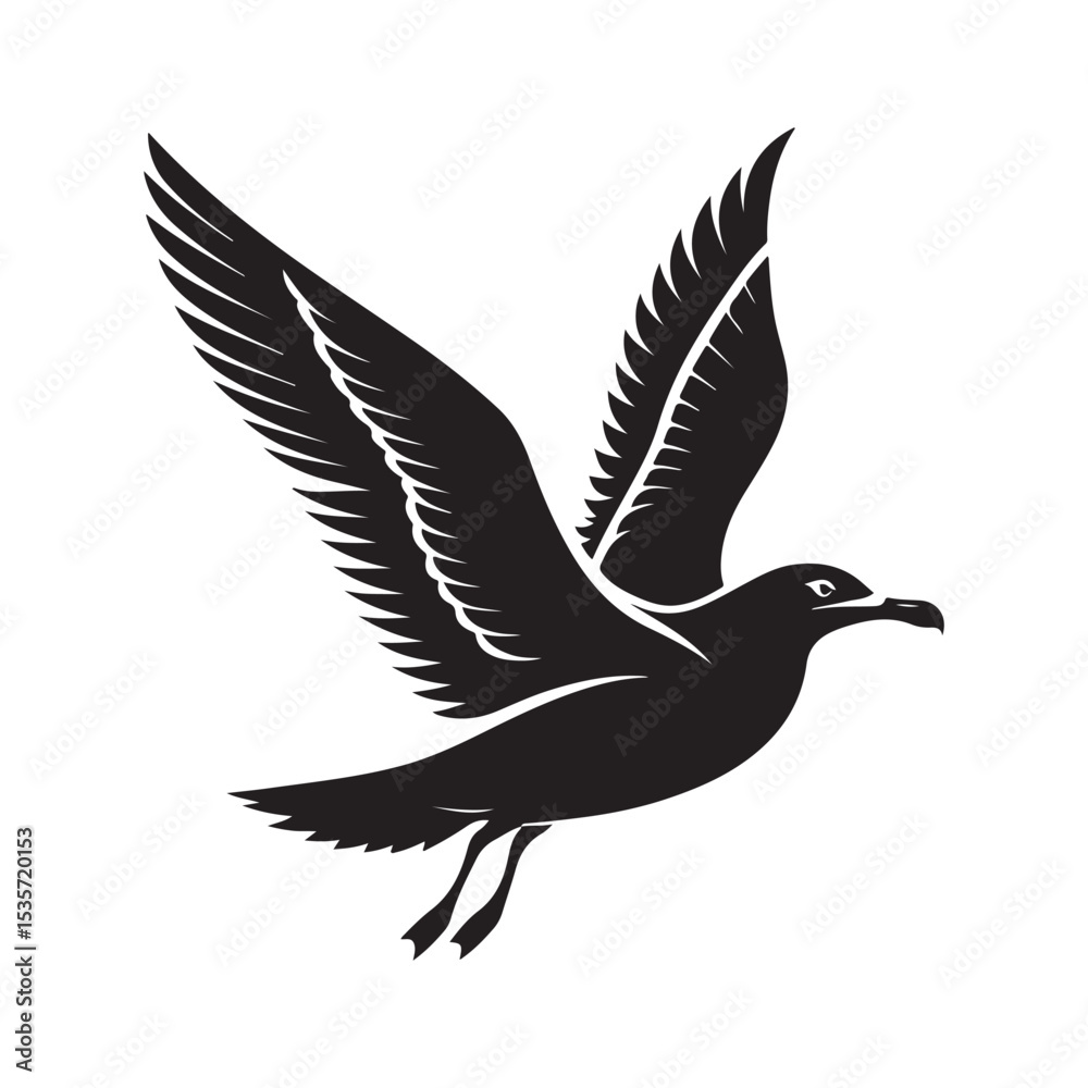 Obraz premium seagull vector silhouette clip art logo design illustration