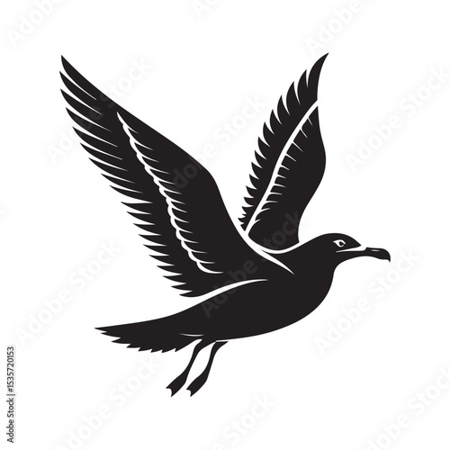seagull vector silhouette clip art logo design illustration
