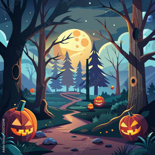 halloween background with pumpkin