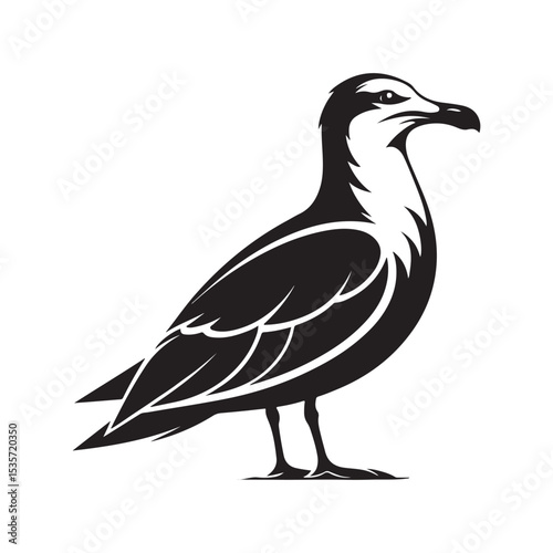 seagull vector silhouette clip art logo design illustration