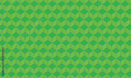 Seamless green geometric pattern with triangles, a retro-inspired wallpaper design for textile or paper decor