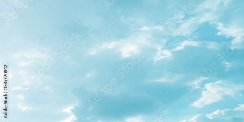 Daylight blue soft clouds, light sunny effect on the blooming white background, sunlight spots on the natural, beautiful spring season clear fresh mind change banner use wallpaper 
